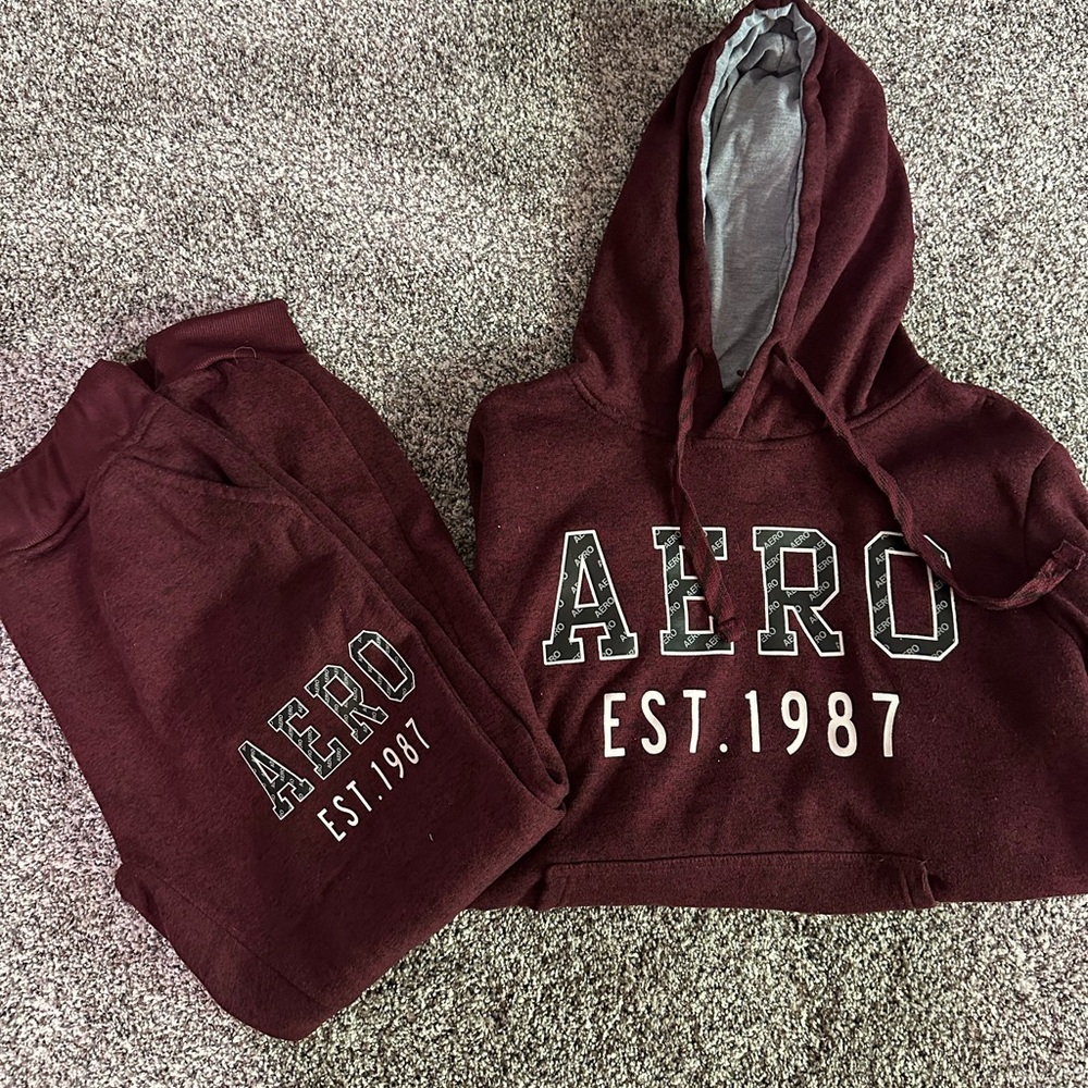 AERO Maroon Hoodie and Joggers Set